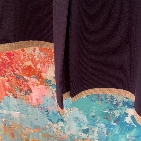 EXCLUSIVELY MISOOK Knit Tunic Style Top Navy EC Sm - Picture 7 of 11